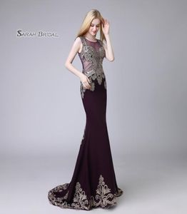 Purple Crystal Mermaid Black Beaded Prom Party Dress 2019 Sexig Elegant Beading Vestidos de Festa Evening Wear Formal Eccase Gown2730918