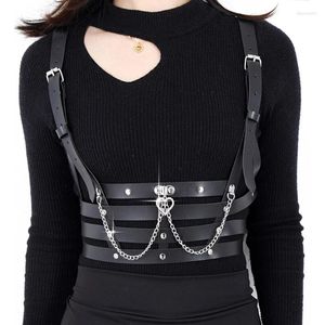 Gürtel Sexy Leder Strapsgürtel Unterbrustkorsett Top mit Riemen Clubwear für Frauen zum Ausziehen Punk Harness