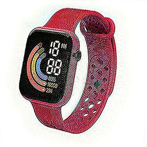 Para xiaomi novo relógio inteligente das mulheres dos homens smartwatch led relógio à prova dwaterproof água de carregamento sem fio silicone digital esporte relógio b313