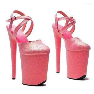 Dance Shoes Women 20CM/8inches Glitter Upper Sexy Exotic High Heel Platform Party Sandals Pole Model Shows 286