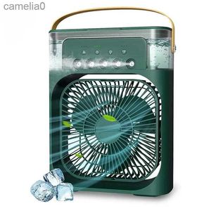 Elektriska fläktar Portable Air Conditioning Fan Mini Evaporative Air Cooler med 7 Color LED -lampor 1/2/3 Hour Timer 3 Wind SpeedSc24319