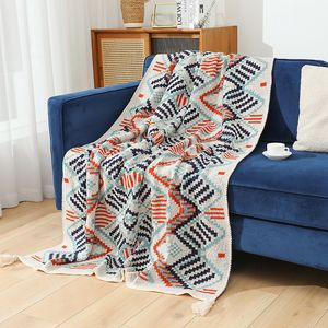 Sofa thread blanket, shawl knitted air conditioning blanket, thickened warm sofa nap air blanket