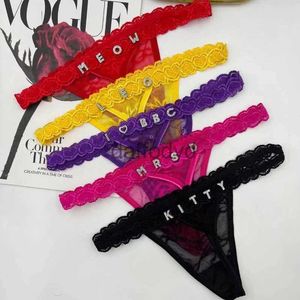 Women's Panties Custom Name Thongs Letters Name Sexy Lace Bikini Panties Personalized G-Strings Lingerie Underwear Valentines Day Women Gifts 240319