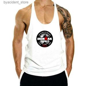 Erkek tankının üstleri Ironman 40 Yıllık Hayaller Triatlon Erkek Beyaz Tank Top Erkekler Kolsuz S M L XL 2XL 3XL TOPS O-NECK Tank Top Erkekler Ceket L240319