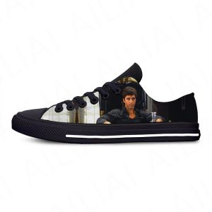 Skor heta Scarface Tony Montana film rolig cool mode casual skor andningsbara män kvinnor sneakers låga topplättiga brädskor