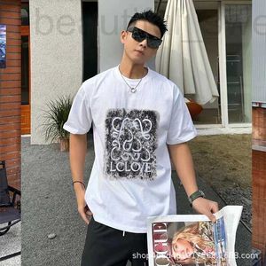 Designer de camisetas masculinas Versão verificada da marca Luo Jiachao clássico oversized solto algodão de manga curta t-shirt para homens família top tendência de moda masculina N8HG