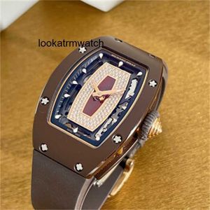 Multi-function Watch Richarmill Mechanical Movement Watch Wristwatches Automatic Series RM0701 Rose Gold Coffee Ceramic Red Fashion