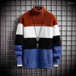 Men's Sweaters Turtleneck High Collar Sweater Vintage Knit Man Warm Clothes Cool Things Sale Jumpers 2024 Autumn