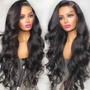 Synthetic Wigs Synthetic Wigs Body Wave Lace Front Wig Human Hair Wigs Glueless Indian Wavy Hair Wigs For Women Pre Plucked 13x4 Lace Frontal Wig Despacito 240329