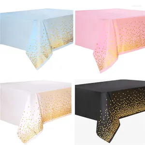 Table Cloth 100 PCS Rectangle Tablecloth Plastic Disposable Dot Covers For Wedding Birthday Graduation Year Party Wholesale K1