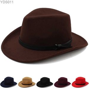 Cappelli a tesa larga Secchiello Uomo Donna Lana Cowboy occidentale Cappellini Panama Sombrero da viaggio Sunbonnet Party Taglia regolabile M-L 240319