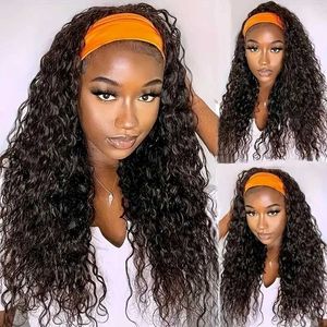 Synthetic Wigs Water Wave Headband Wig For Women Curly Wave Headband Wigs None Lace Wigs Easy To Wear Wigs Natural Color 16and 24 240329