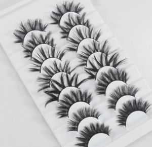 8 Pairs Cross Thick False Eyelashes 1016mm 3D Eyelash extension Faux Mink Hair Natural Long Fluffy Soft Wispy Reusable fake Lashe7838580