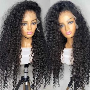 Syntetiska peruker 13x4 13x6 Deep Wave Spets Front Wig Human Hair Transparent Spets Frontal Wigs For Women Human Hair Wigs Preplucked Spets Front Wig 240328 240327