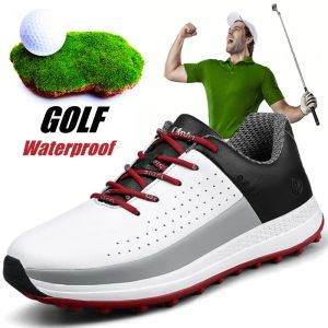 Shoes New Brand Leather Men's Golf Shoes Waterproof Nonslip Outdoor Leisure Sports Golf Training Shoes Spikeless Golf Shoes for Men