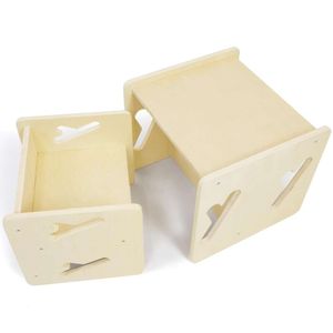 Set tavolo e sedia per bambini in legno massello Puecrof Weaning Mobili Montessori per bambini