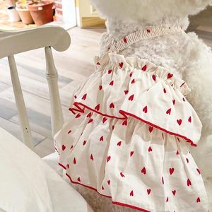 Dog Apparel Summer Sweet Love Cake Skirt Pet Princess Dress Puppy Cat Clothes Thin Breathable Bichon Maltese Small