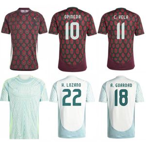 2024 Mexiko Soccer Jerseys Mens Chicharito O.Pineda C. Vela Raul Football Shirts Youth H. Herrera A. Guardado H. Lozano E. Alvarez Raul National Team Kids Kit