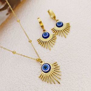 Fashion Design Pendant Necklaces Dongguan 2023 New 18k Gold Stainless Steel Devils Eye Pendant with Titanium Steel Resin Dripping Oil