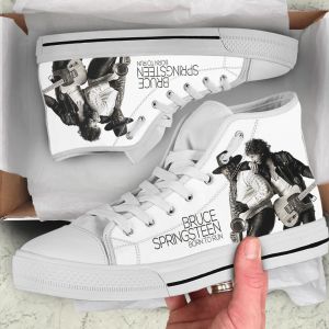 Stiefel heiß cooler Bruce Springsteen Schuhe Mann Frau Hochwertige High -Qualität -Help -Leinwandschuhe Leichte Mode -Sneaker Freizeitbrettschuhe