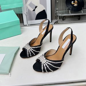 Summer Fashion Women Sandals Designer Comfortable and Sweet High Heels Fashion Show Elegant Diamond Simple Dress Wedding Shoes