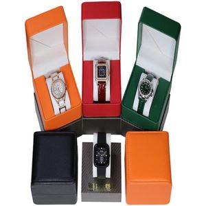 I produttori di scatole eleganti di alta qualità individuano l'intera scatola per orologi, scatola per la conservazione dei gioielli, flip, confezione per orologi in pelle pu, fonte f317I