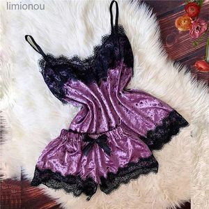 Kadınların Sweetwear Sexy Lingerie Kadın Uyku Giyim Kefitole Yay Şortları V Yastık Tops Velvet Pijamalar Sweatwear Hotc24319