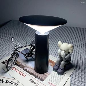 Lampy stołowe Czarne skandynawskie lampa led na oczach Nieskończone ściemniacza USB w salonie bar do sypialni kawiarnia nocna światło