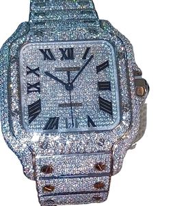 Luxusuhren für Herren, mechanisch, vollständig vereist, Moissanit, wasserdicht, automatisch, Diamant-Armbanduhr der Top-Marke Schweizer Designer