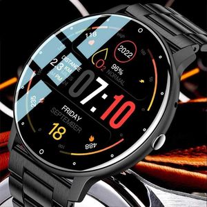 Relógios de pulso para relógio inteligente homens bluetooth chamada esportes pulseira de fitness à prova d 'água relógio assistente de voz mulheres smartwatch para homens + caixa 24319