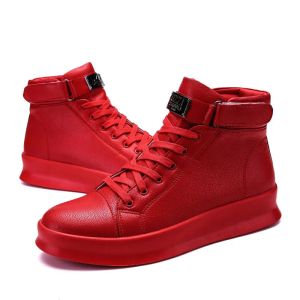 Boots Hot Brand Red Male Skateboard Sneakers Streetwear Hip Hop Skate Shoes Men Designer Luxury Sneakers Trendy Men Platform Footwear