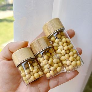 15ml 20ml 30ml Glass Empty Bottles With Bamboo Caps Storage Jars Glass Vessels DIY Crafts