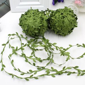 Decorative Flowers Artificial Green Leaves Vines Hanging Plants Tree For Christmas Wedding Party Gift Box DIY Garland Decoration Accessories