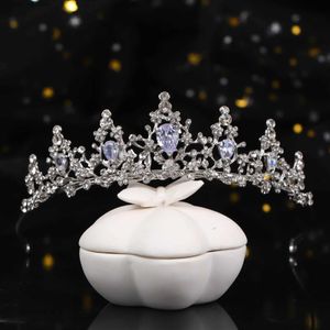 Tiaras nupcial cabelo ornamento cristal prata bandana casamento moda feminina strass casamento cocar zircon liga coroa y240319