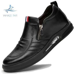 HBP Não Marca Barato Original Atacado Casual Estilo de Caminhada Moda Escritório de Negócios Desgaste Diário Zipper Couro Slip-on Sapatos Masculinos