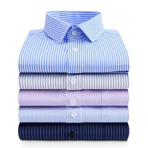 Koszule sukien męskich rozciągnij bawełniane bawełniane koszule męskie koszule z długim rękawem koszule dla mężczyzn Slim Fit Camisa Social Business Bluzka 230724