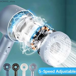 Bathroom Shower Heads High pressure shower head set with 5 modes to adjust the shower head equipped with a hose watersaving one click stop bathroom accessories Y24031