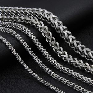 Fashion Design Pendant Necklaces Titanium Steel Front and Back Chains Stainless Steel Chains Punk Jewelry Necklaces Womens Square Necklaces Thick and Long Persona