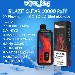 Breze Stiik Blaze 10000 Puff Disposable E Cigaretter Mesh Coil 18 ML POD 650 mAh Battery Electronic Cigs 0% 2% 5% 10 smaker Puffs 10K Vape Pen Kit