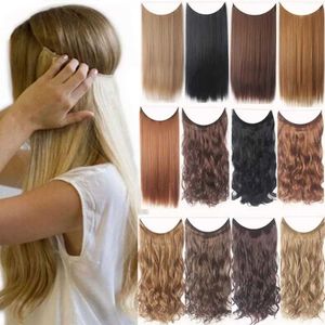 Synthetic Wigs Fashion Women Long Straight Curly Wig Full Head Hairpiece Clip Hair 240328 240327