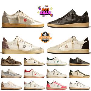 2024 Fashion Women Mens Designer Casual Shoes Ball Star Suede Leather Upper Silver Metallic Leopard Pony Platform Sneakers Vintage Flat Sports Trainers Storlek 35-46