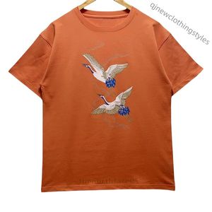 Mens Designer T Shirt Red Crowned Crane Printing Summer T-shirts Hip Hop Fashion Men Women Short Sleeve Tees Storlek S-3XL TSHIRT MEN MENS DESIGNER