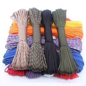 Paracord 100m dia.4mm 7 núcleos de fio paracord para sobrevivência cabo de pára-quedas cordão escalada acampamento corda caminhadas varal atacado