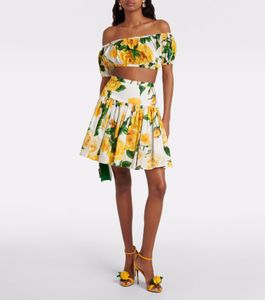 Dogg damska dwuczęściowa sukienka luksusowa marka projektantka damska odzież moda moda Kwiatowa spódnica zestaw dla kobiet sukienki na imprezę wieczorową