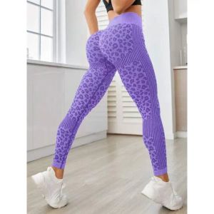 Outfit kvinnor slipsar färgade sömlösa yogabyxor sexig hög midja som löpande sport leggings bär honung persika höft lyft fitness leggings