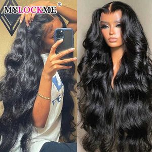 Syntetiska peruker Human Chignons Body Wave 13x4 13x6 Spets Front Wig Wear and Go 4x4 Spetsstängning Wig Glluless Transparent Human Hair Lace Frontal Wig Sale 240329