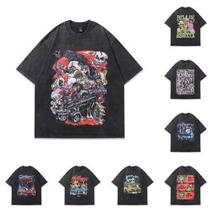 ファッションTKPAブランドINSベアTシャツメンズアンドレディースクラシックショートY2K衣類アメリカングラフィックタイドブランドレトロウォッシュ古いゆるい半袖特大