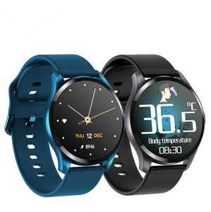 Yeni Smart Watch Fitness Tracker Inteliigente Hearttrate BloodPressure Test Etkinlik İzleyici Termometre Monitör Saatleri T887361404