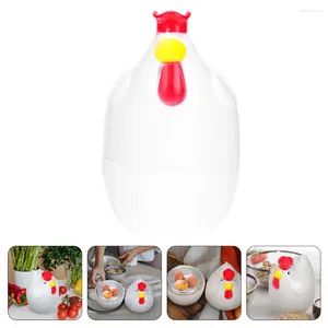 Double Boilers Microwave Egg Poacher Plastic Chicken Designed Steamer (White)