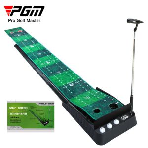 AIDS PGM 3M Golf Putta Mat Golf Putter Trainer Green Carpet Practice Set Ball Return Mini Golf Putt Green Fairway Mat TL021